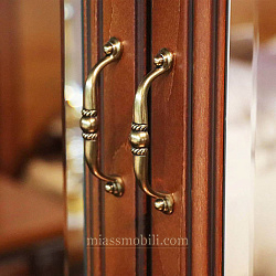 Шкаф 4-х дв. Lorenzo вишня для платья и белья с зеркалами