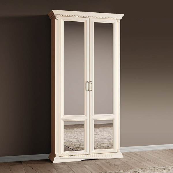 Шкаф 2-х дв. Lorenzo вуаль для платья и белья с зеркалами