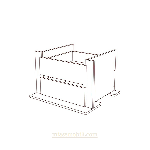 Тумба вкладная боковая для шкафа Modena дуб Сатин