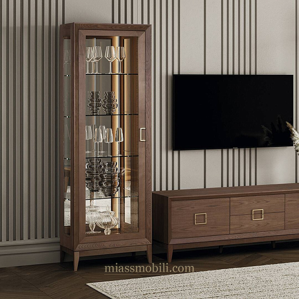 Шкаф для посуды 1-дв левый Modena орех Мокко