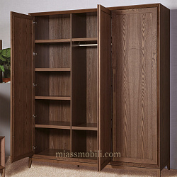 Шкаф 3-х дв. для платья и белья без зеркала Modena орех Мокко