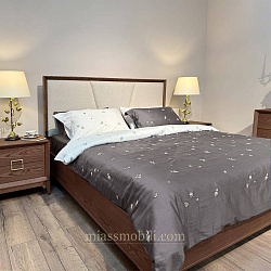 Кровать двойная с мягким элементом без ножной спинки Modena орех Мокко